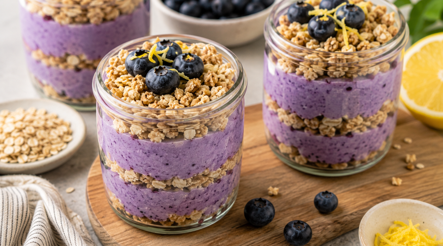 Frozen Blueberry Lemon Hemp Cheesecake Cups