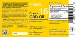 Bluebird Botanicals Classic CBD Oil