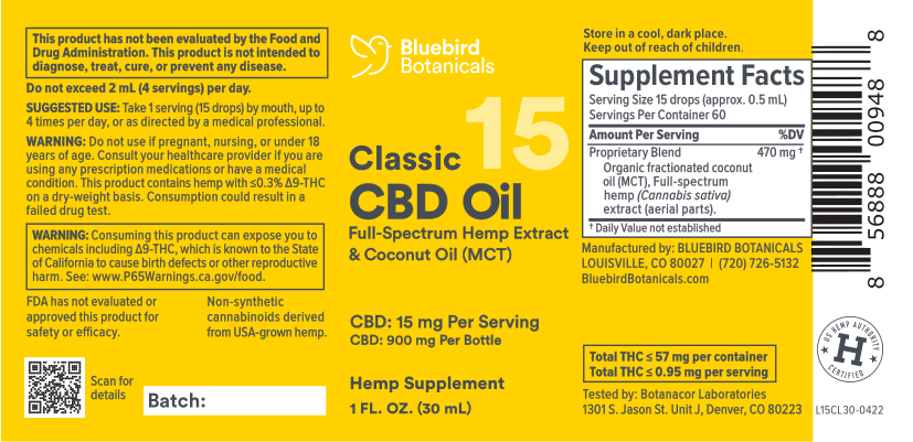 Bluebird Botanicals Classic CBD Oil