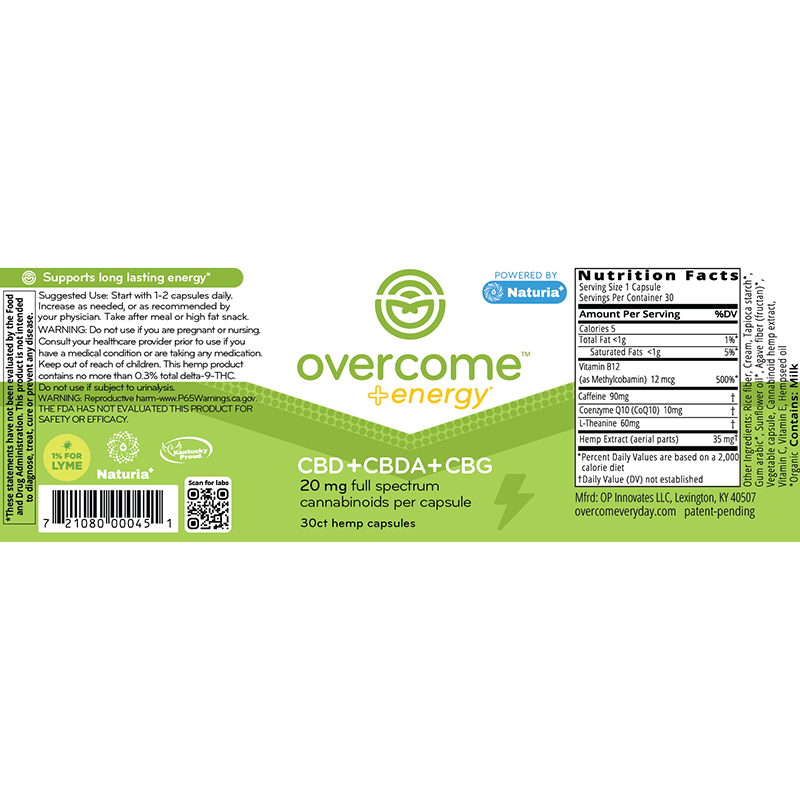 Overcome Energy Capsules, 30ct