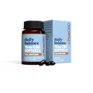 Plus CBD Oil Gold Softgels - 15mg CBD per softgel (60ct bottle) *NEW LOOK - SAME GREAT FORMULA*