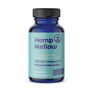 Hemp Mellow 25mg Full Spectrum Cannabinoid Capsules - 30ct, or 90ct