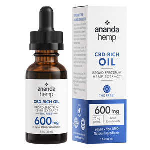 Ananda Hemp Broad Spectrum Zero THC 600mg CBD Oil