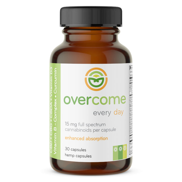 Overcome Every Day 30ct 15mg CBD + CBG +CBDA Capsules | Anavii Market